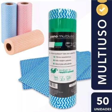 Imagem de Pano Multiuso Tipo Perfex Para Limpeza Picotado Rolo com 50 - Fwb