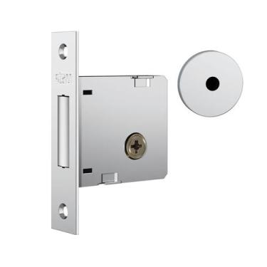 Imagem de Fechadura de Segurança Trava Auxiliar 1004 Tetra Chave Roseta Redonda 