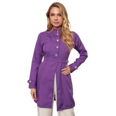 Imagem de Jaleco Feminino com botão prata Julie Roxo - gardenia jalecos, G