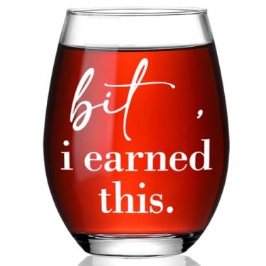 Imagem de Taças de vinho engraçadas para mulheres, mãe, amiga, colega de trabalho, , ganhei esta taça de vinho sem haste, presente de aniversário, Natal para colega de trabalho, presentes de banho bradial