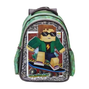 Imagem de Mochila Costas Menino Infantil Minecraft Verde Skin Denlex-Masculino