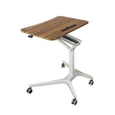 Imagem de Mesa de laptop móvel com altura ajustável, mesa de computador com 4 rodas, mesa de cabeceira com compartimento para telefone, uso multifuncional para escritório em casa