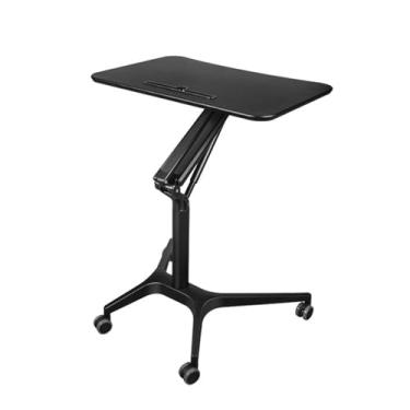 Imagem de Mesa de laptop móvel com altura ajustável, mesa de computador com 4 rodas, mesa de cabeceira com compartimento para telefone, uso multifuncional para escritório em casa