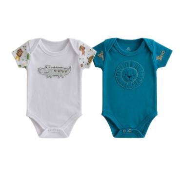 Imagem de Kit 02 Peças Bodie Body  Bebe Infantil Manga Curta Estampada