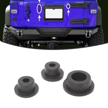 Imagem de Flygun Plugue de porta traseira de carro de 3 peças, plugue de borracha durável à prova d'água e à prova de poeira, conjunto de enchimento de furo de pneu sobressalente para placa de licença traseira,