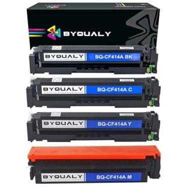 Imagem de Kit 4 Cores Toner Compatível para CF414A ByQualy para M479fdn M454nw M454dn M454dw M479fdw M480f M454 M479 M455 M480