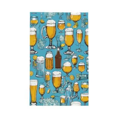 Imagem de XLLingL Toalhas de cozinha de waffle com impressão de bolhas de cerveja, panos de prato de microfibra, para decoração e limpeza de cozinha - 1 peça