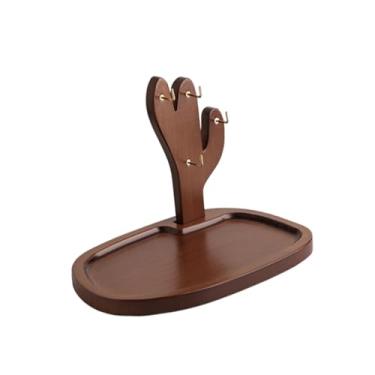 Imagem de Baoblaze Porta-chaves de madeira para mesa de entrada, organizador de joias, suporte multifuncional e para decoração de casa, Style C