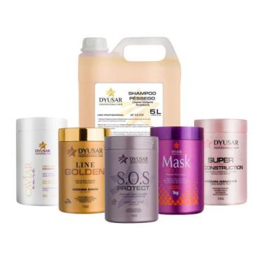 Imagem de Kit 5 Litros de Shampoo Com Cronograma De 5 Máscaras De 1kg - DYUSAR C