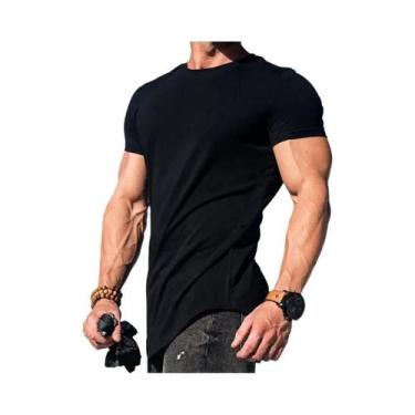 Imagem de Camiseta Masculina Para Treino De Musculação, Manga Curta, Esportiva, 