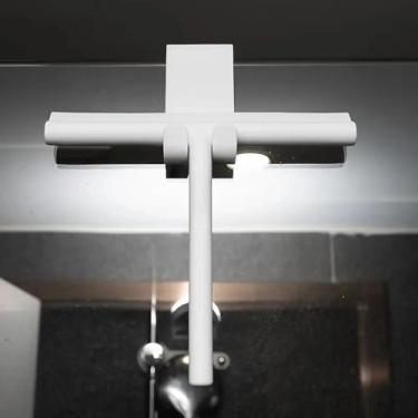 Imagem de Rodo de chuveiro de aço inoxidável multiuso para banheiro, cozinha, chuveiro, limpeza de piso com gancho adesivo, alça resistente, limpadores profissionais, limpeza de janelas para rodo de janela