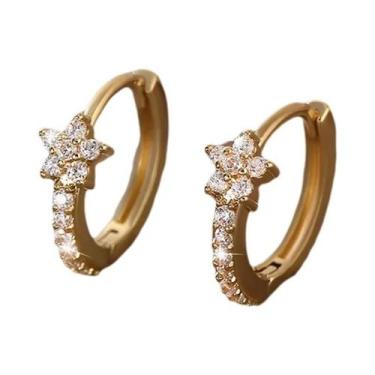 Imagem de Brincos De Argola Vintage Femininos Com Zircônia De Cristal Em Formato