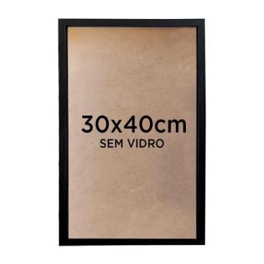 Imagem de Moldura Quadro Caixa 3cm 30x40cm Foto Poster Ilustração Sem Vidro - Vá