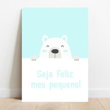 Imagem de Placa Decorativa Seja Feliz Pequeno - TaColado, 30x40cm