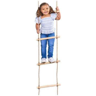 Imagem de Escada Balanço para Playground Squirrel Products 183 cm Natural - 6 Degraus de Madeira para Balanço Infantil