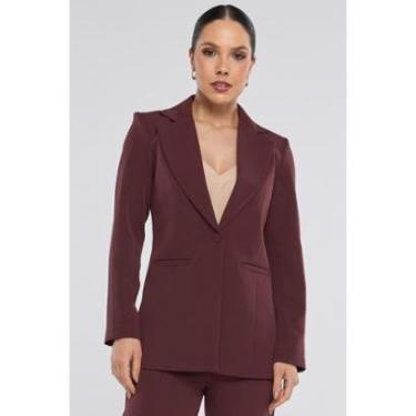 Imagem de Blazer PKS Alfaiataria Intermediário Social Marrom-Feminino