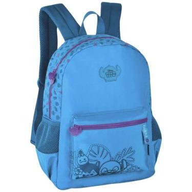 Imagem de Mochila De Costas Escolar Juvenil Tsum Tsum Stitch Disney, Turquesa