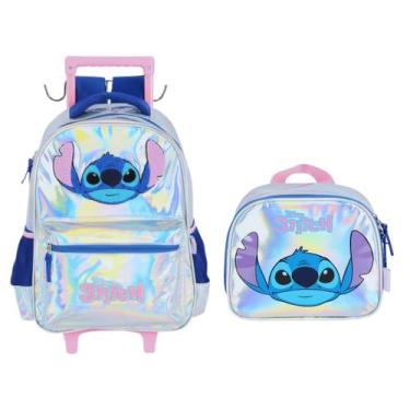 Imagem de Kit Mochila de rodinhas + lancheira térmica Stitch Disney