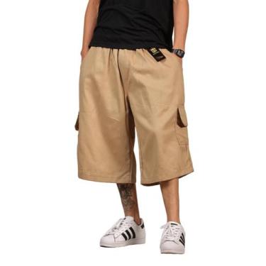 Imagem de Bermuda Cargo Sarja Skate e Casual Folgada - Sarja real, Caqui, G(42-4