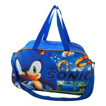 Imagem de Bolsa Infantil Sacola Viagem Meninos Criança Sonic Grande F5 - chinami