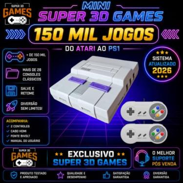 Imagem de Mini Console Retro Super com 150 mil jogos + 2 Controles Super 3D Games [video game] [video game]