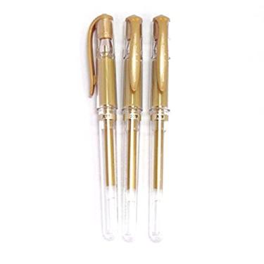 Imagem de Caneta esferográfica Uni-Ball Signo de ponto largo com tinta dourada, 1,0 mm, 3 canetas por pacote, 6 Pens