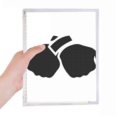 Imagem de Caderno com desenho de punho de gestos, caderno de folhas soltas, diário recarregável, papelaria