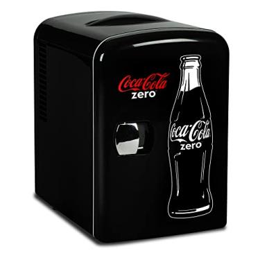 Imagem de Coca-Cola Zero Mini Fridge - Cooler e aquecedor termoelétrico portátil, capacidade de 4 litros/6, 12V DC/110V CA, para cuidados com a pele, dormitório, comida, medicamentos, casa e viagem