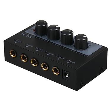 Imagem de SIMBAE Mixador De Som Mixer de 4 canais de ruído ultra baixo 4 entradas 1 saída DC 5V mini mixer de áudio portátil microfone guitarra baixo mixers de teclado para clube bar estúdio de palco