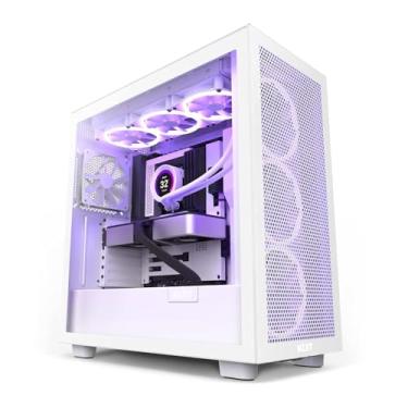 Imagem de Gabinete Gamer H7 Flow NZXT, Flow Edition, Mid Tower, ATX, Frontal Perfurado, Branco, CM-H71FW-01