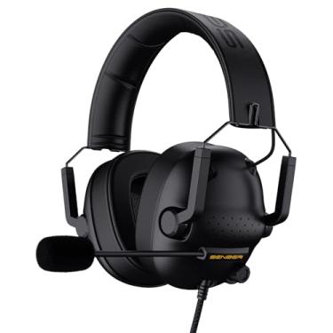 Imagem de Fone de ouvido Senzer SG500 Surround Sound Pro Gaming com microfone com cancelamento de ruído – Protetores de ouvido removíveis de espuma de memória – Fones de ouvido dobráveis portáteis