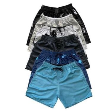 Imagem de Kit 6 Bermudas Tactel Moda Praia Masculina Com Bolsos-Masculino