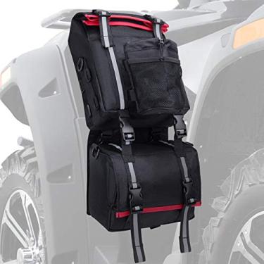 Imagem de KEMIMOTO Bolsa de para-choque para quadriciclo, bolsa de armazenamento traseira 130% maior resistente à água com suporte para bebida, bolsa removível para equipamentos ATV compatível com Polaris
