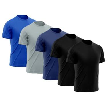 Imagem de Kit 5 Camisetas Masculina Dry Fit Básica Lisa Proteção Solar UV Maresias