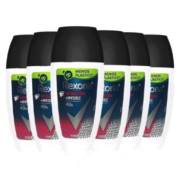 Imagem de Kit Desodorante Roll On Rexona Men Antibacterial Invisible 50ml - 6 Un