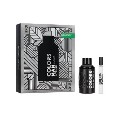 Imagem de Kit United Colors Of Benetton Man Black Intenso Edp Perfume Masculino 100Ml E Miniatura 10Ml