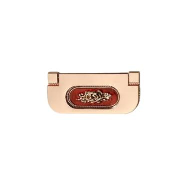 Imagem de Moderno chiqueiro escondido fivela gaveta armário alça invisível armários de cozinha porta puxar gavetas de ouro botões móveis ferragem, 40007, âmbar vermelho