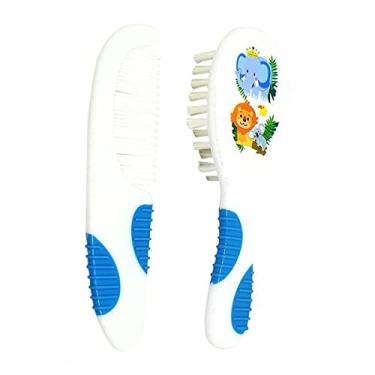 Imagem de Pente e Escova para Cabelo Soft Touch Azul Multikids Baby - BB156