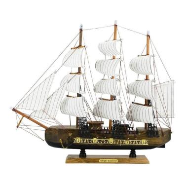 Imagem de Enfeite Miniatura Barco Decorativo De Madeira Navio  - 49cm