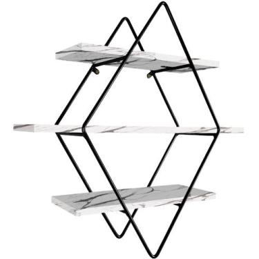 Imagem de Prateleira Tripla Estante Decorativa Livros Quarto Sala Losan Aço MDF 