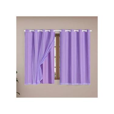 Imagem de Cortina Blackout c/ Voil PVC 100% Boqueia Corta Luz Varão 2m - Mava En