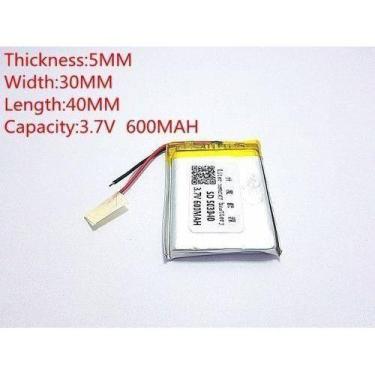 Imagem de Bateria 600 Mah 3,7 V 5mm X 30mm X 40mm C/2 Fios   503040 nova - bgb