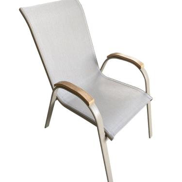 Imagem de Cadeira de Alumínio para Jardim e Varanda Pipa Bege