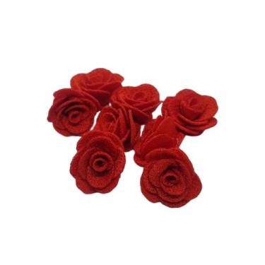 Imagem de Aplique Flor Tecido Para Laços e Tiaras - Comercial Apetrechos, Vermel