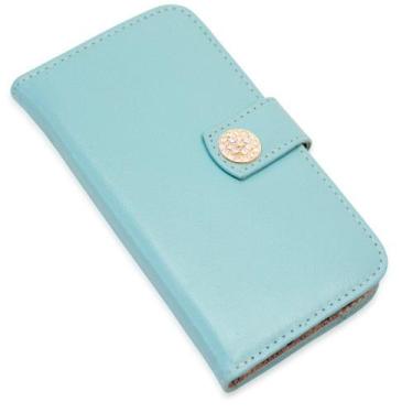 Imagem de Capa carteira couro strass azul bebe para samsung j8 j810 - CELLWAY