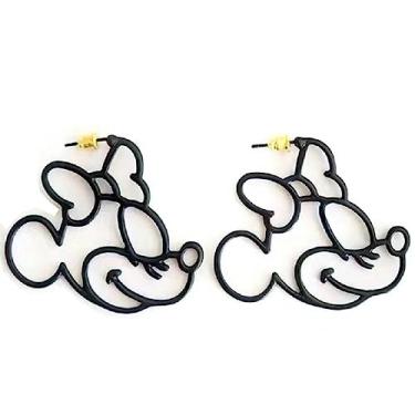 Imagem de Brincos de joia i&D folheados a prata ouro preto oculto para meninos brincos com lindo laço detalhe para meninas brinco pendente grande argola