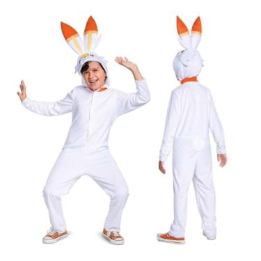 Imagem de Scorbunny Pokemon Kids Costume, Official Pokemon Hooded Jumpsuit with Ears, Classic Size Large (10-12)