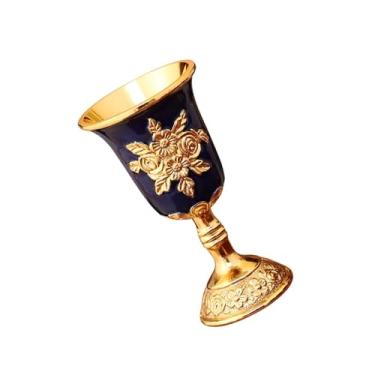Imagem de Taça de vinho europeia Taça de vintage Taça de vinho artesanal Mini Taça de vinho criativa de para decoração de bar de casamento, Azul