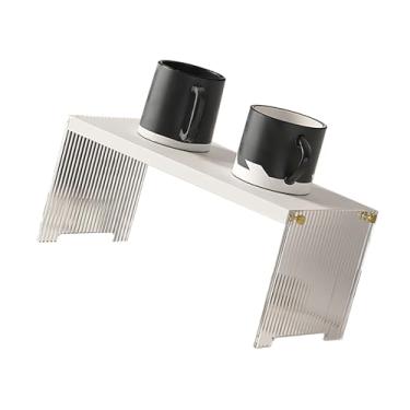 Imagem de Prateleira de Armazenamento de Caneca de café, Organizador de Caneca de café de Madeira de 2 Camadas, Suporte de Copo, Organizador de Bancada Estável de Grande Capacidade (Camada