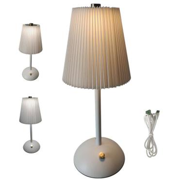Imagem de Luminaria Abajur Mesa Led 3 Tons Sem Fio Bateria Recarregavel USB Sala Quarto Cabeceira Escritorio Recepçao Iluminaçao Decoraçao